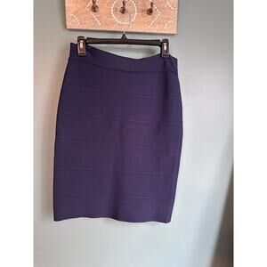 BCBGMAXAZRIA Navy Blue Bandage Pencil Knee Length Skirt